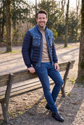 Men's Jacket Quilted Slim Fit in Blue — ugc candid