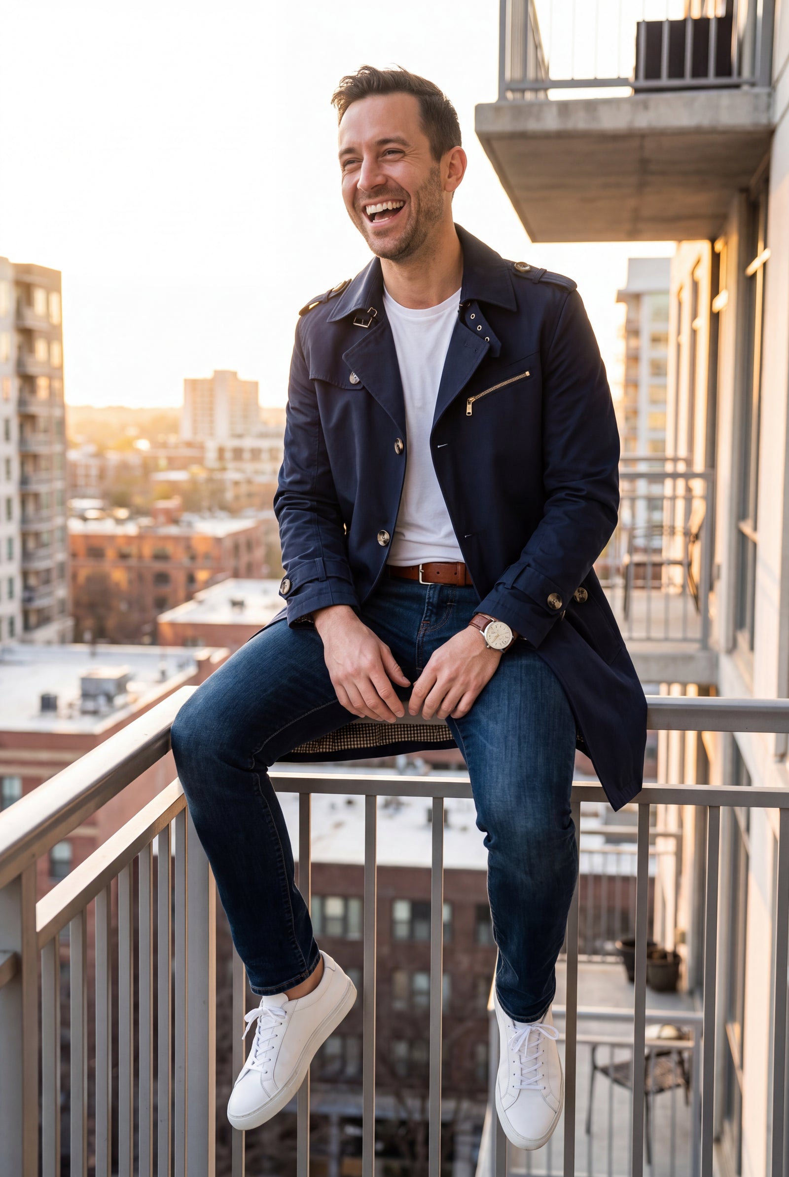 Men's Jacket Streamlined Fit in Blue — secondary ugc