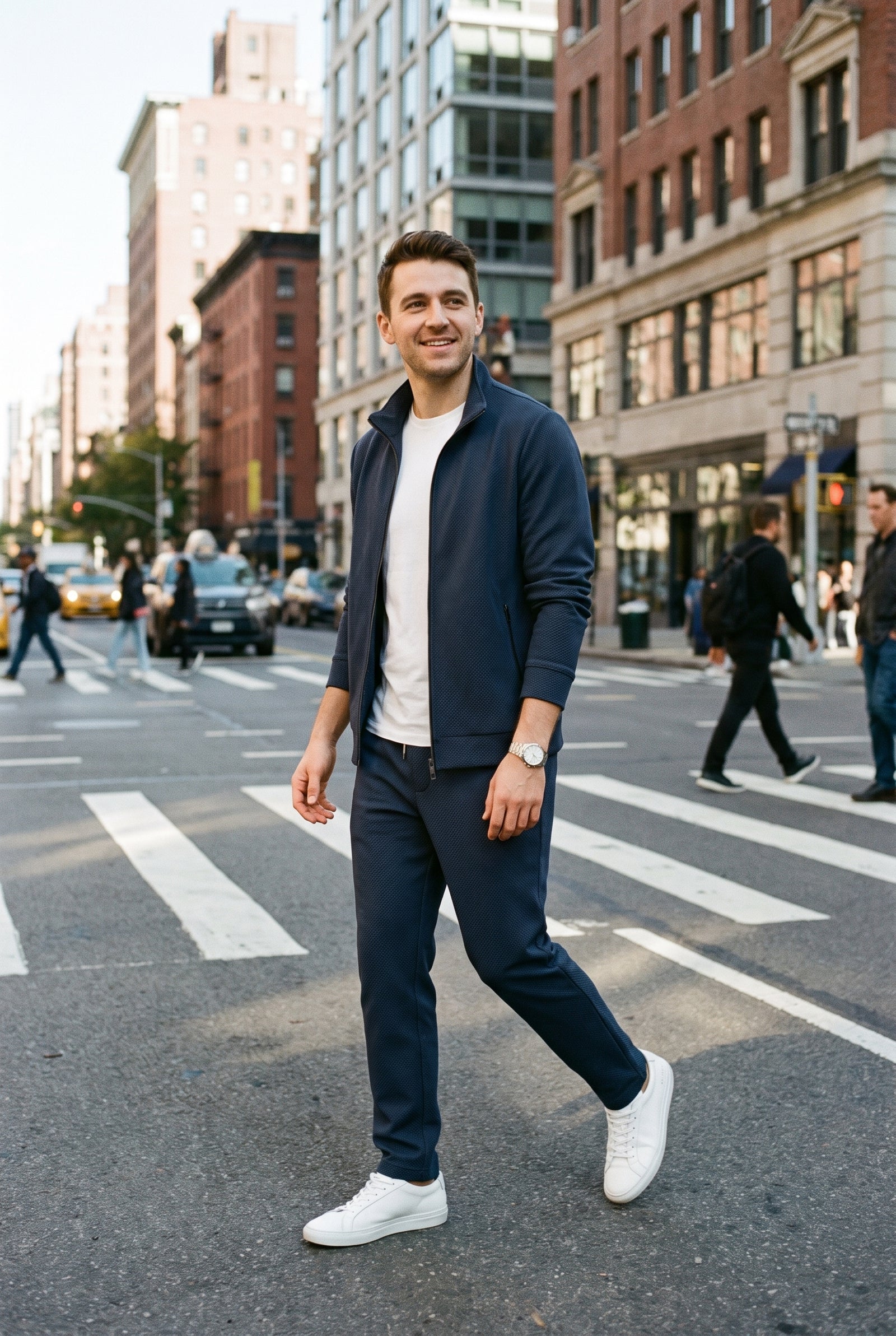 Men's Tracksuit Relaxed Fit in Blue — lifestyle crosswalk