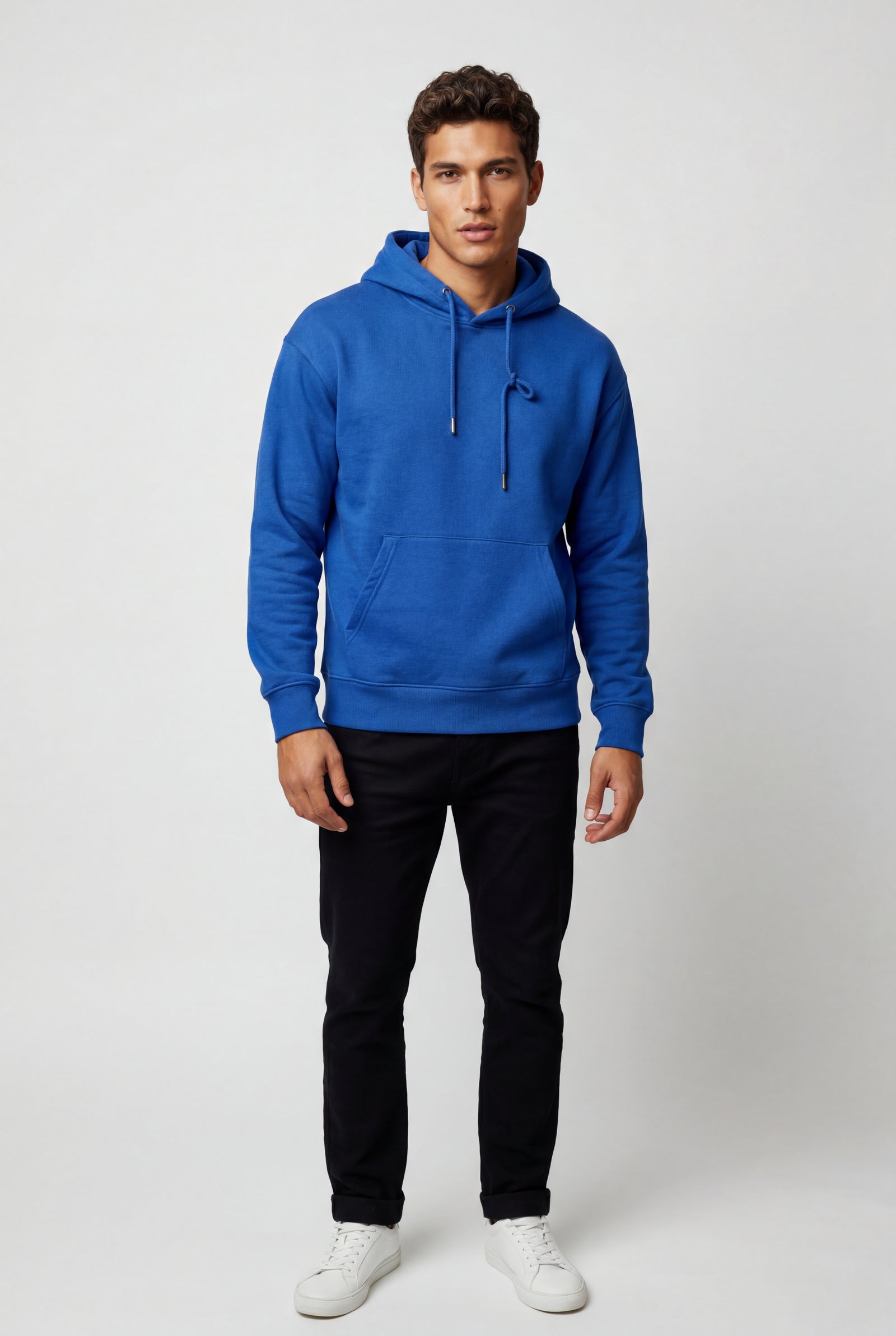 Blue Men's Classic Drawstring Hood Regular Fit Pullover Hoodie - Men's hoodie - Photo 17