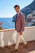 Pink Men's Windowpane Check Tailored Slim Fit Blazer - Tailored blazer - Photo 15
