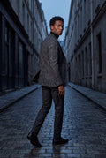 Black Men's Windowpane Check Tailored Slim Fit Blazer - Tailored blazer - Photo 17