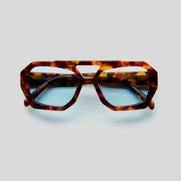 Blue Oversized Geometric Tortoiseshell Sunglasses - Oversized sunglasses - Photo 4