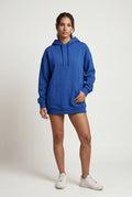 Blue Oversized Sun Print Back Graphic Hoodie - Oversized hoodie - Photo 6