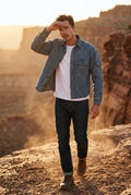 Blue Pinstripe Button-up Shirt with Chest Pockets - Denim shirts - Photo 7