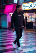 Black Plush Relaxed Fit Hoodie with Kangaroo Pocket - Photo 6