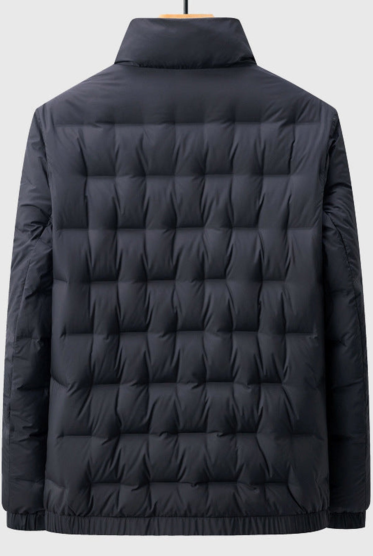 Quilted Down Puffer Jacket in Blue — back