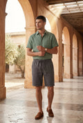 Green Relaxed Fit Above Knee Drawstring Shorts - Relaxed fit shorts - Photo 9