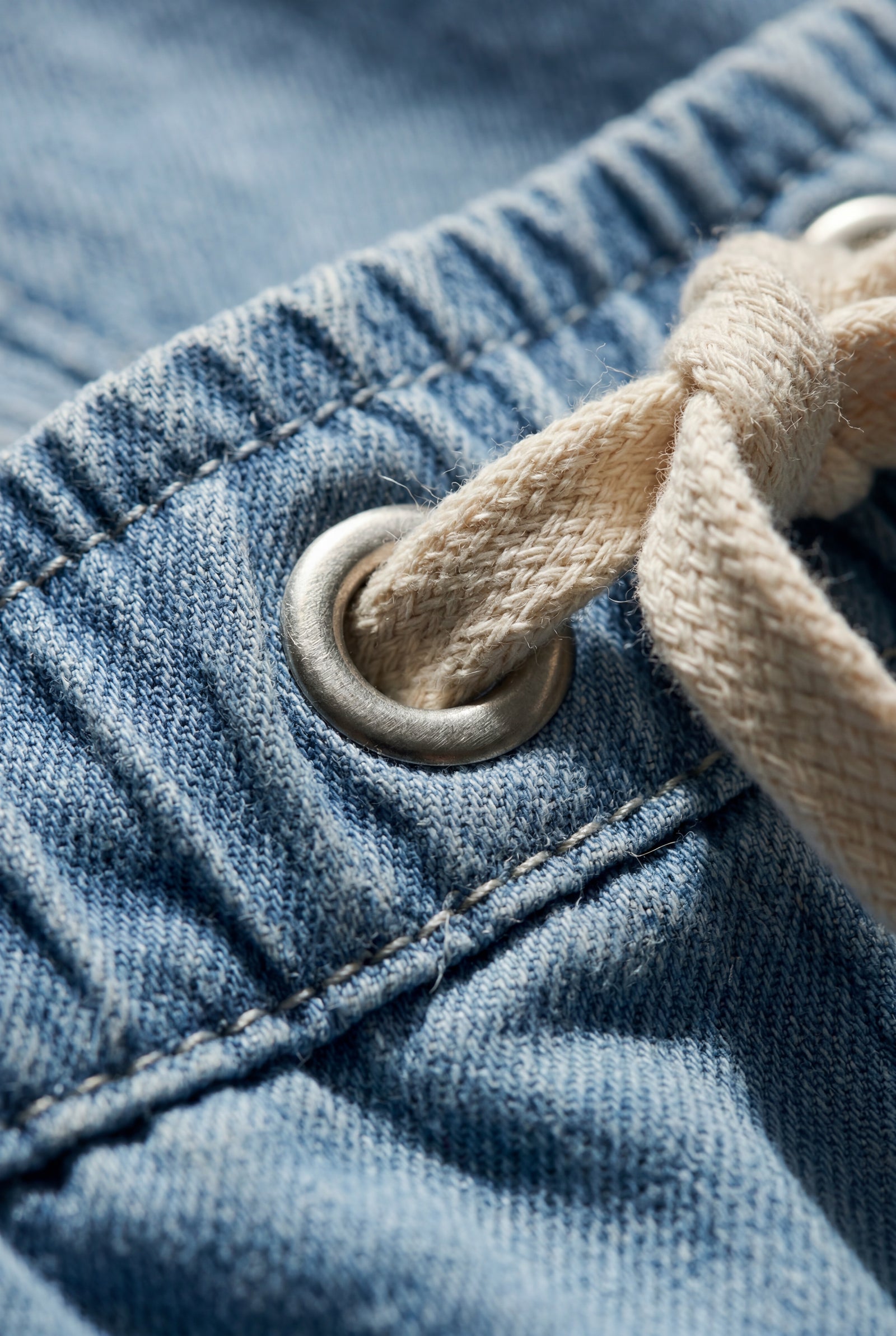 Blue Relaxed Fit Shirt and Shorts Set with Tie Waist - Denim set - Photo 5