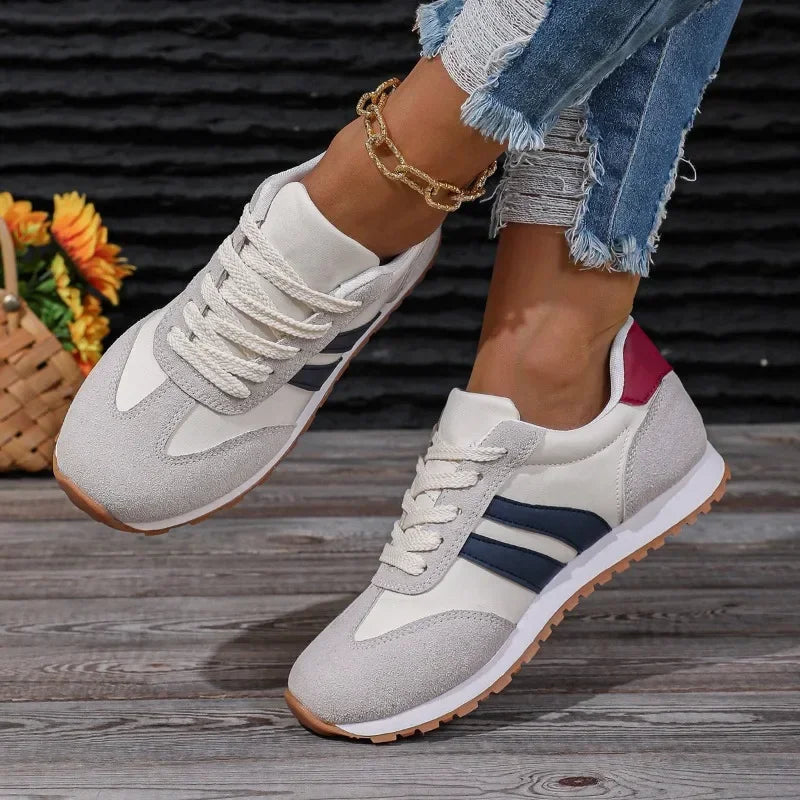 Retro Color-block Lace-up Walking Sneakers - Walking shoes - Photo 7
