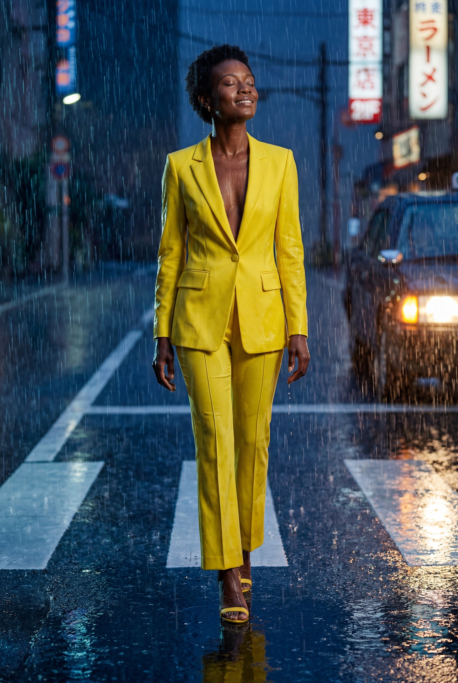 Yellow Single-breasted Tailored Blazer and Trouser Set - Trousers - Photo 10