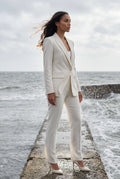 White Single-breasted Tailored Blazer and Trouser Set - Trousers - Photo 9