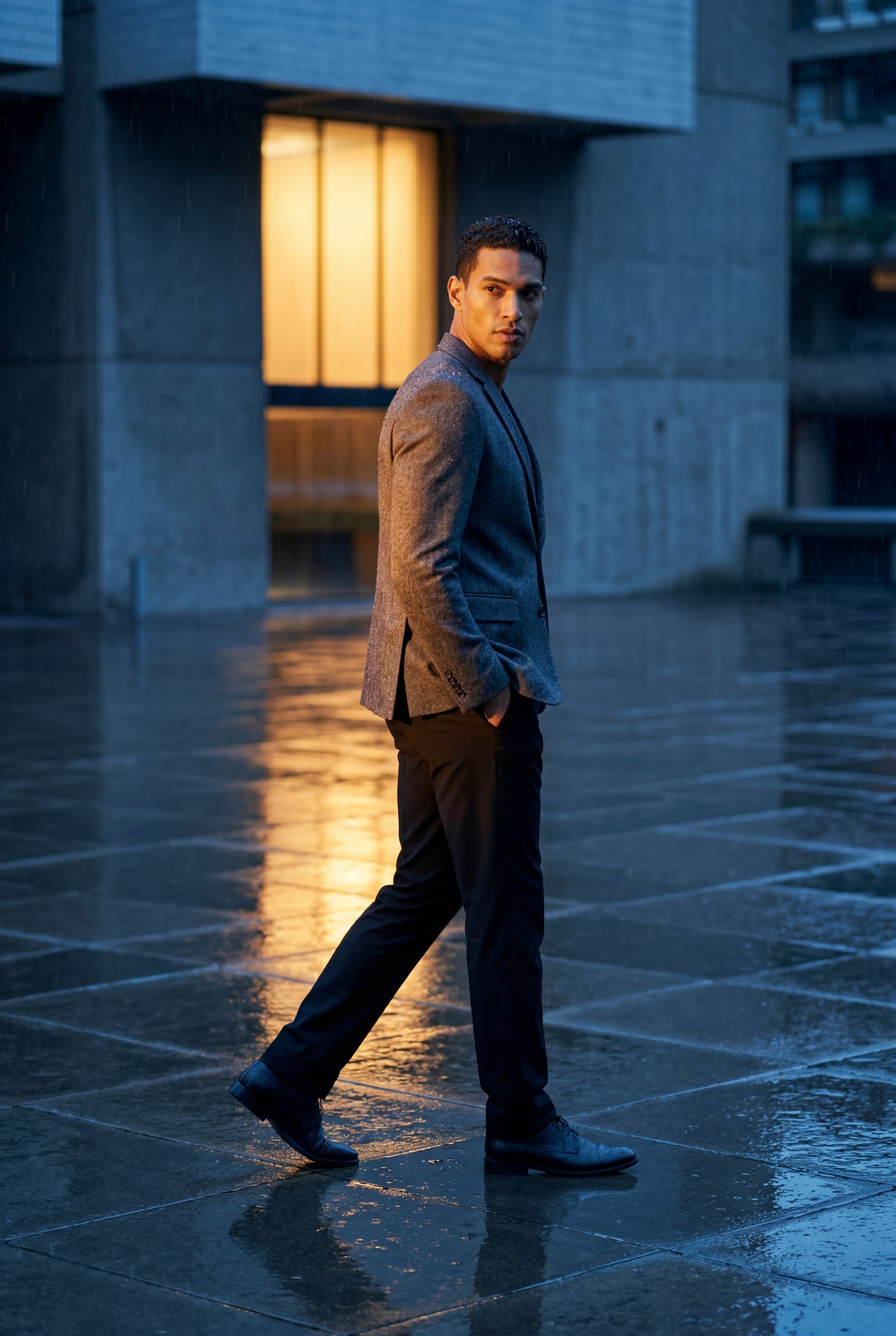 Gray Slim Tailored Single-breasted Formal Blazer - Formal blazers - Photo 5