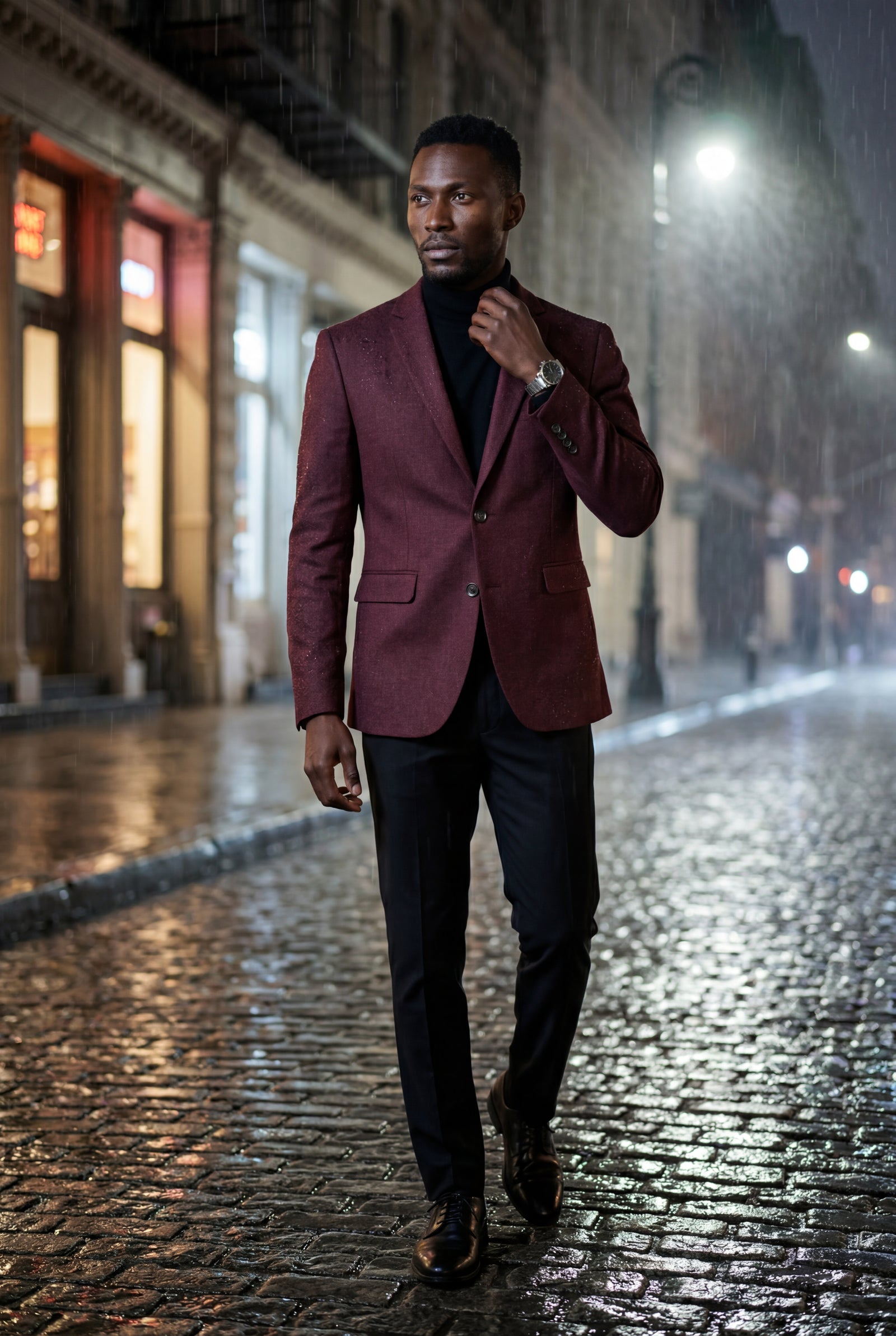 Burgundy Slim Tailored Single-breasted Formal Blazer - Formal blazers - Photo 7