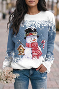 Snowman Graphic Sweater in Blue — Stilenza main image