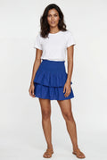 Blue Tiered Ruffle Smocked Waist Mini Skirt - Ruffled skirt - Photo 3