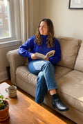 Women's Sweater Oversized Turtleneck in Blue — sunday morning cozy