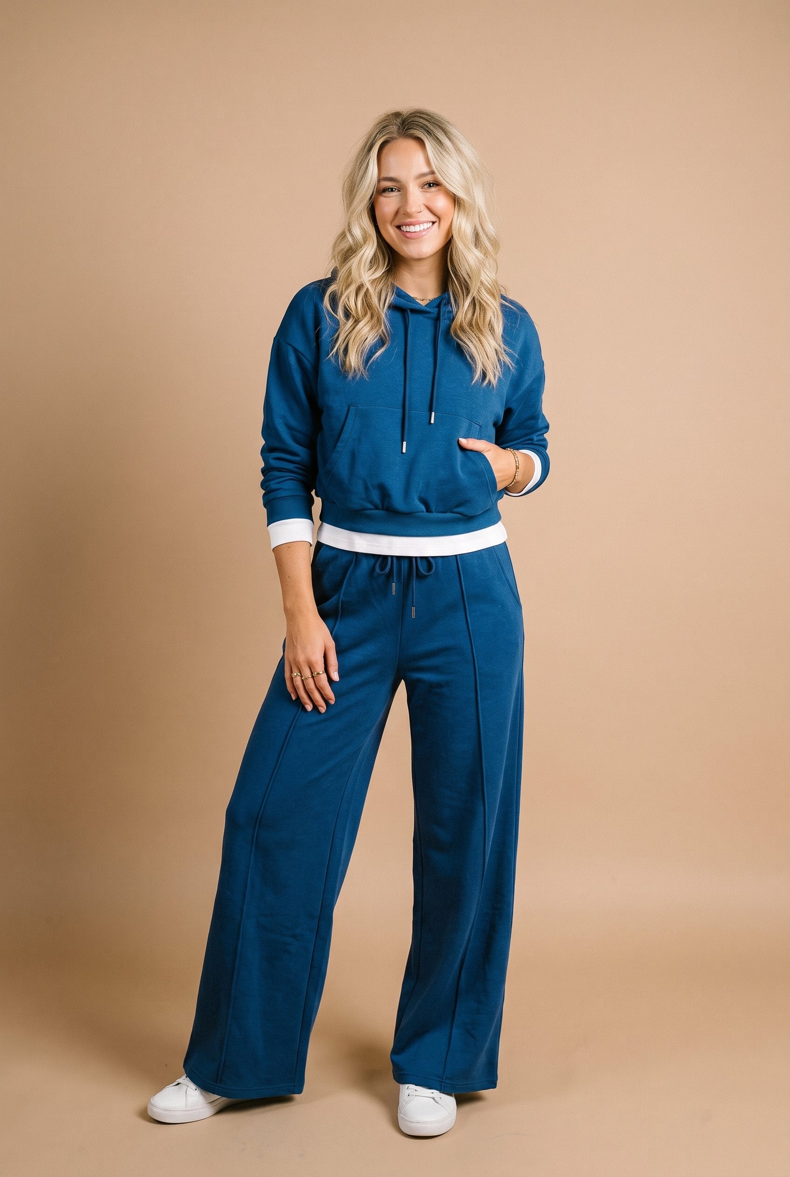 Women's Two-Piece Hoodie Relaxed Fit in Blue — primary