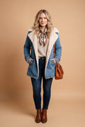 Women's Winter Coat Long Chic Style in Blue — primary studio