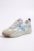 Blue Women's Chunky Sole Colorblock Lace-Up Sneakers - Photo 1