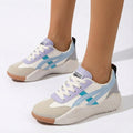 Women's Chunky Sole Colorblock Lace-Up Sneakers - Photo 7