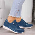 Blue Women's Metallic Panel Low-Top Casual Sneakers - Photo 5