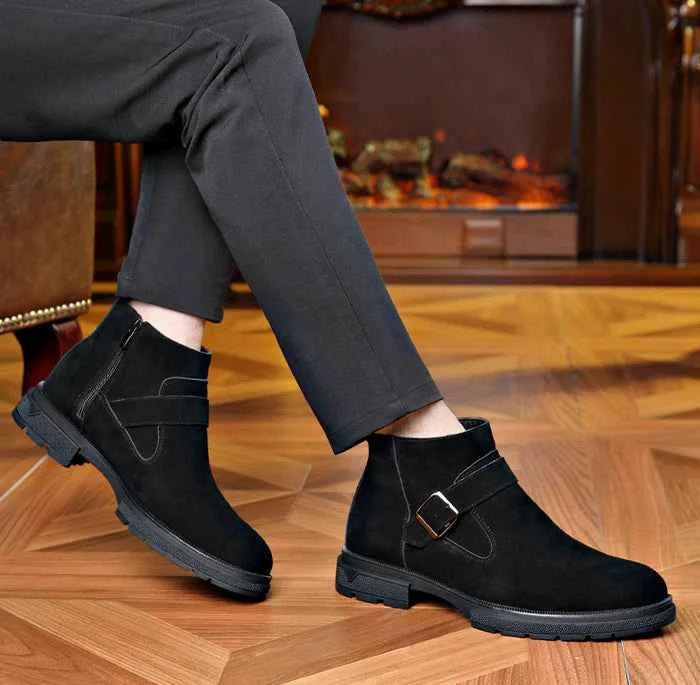 Black Adjustable Buckle Strap Ankle Boots - Photo 6