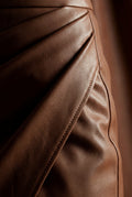 Brown Asymmetric Wrap Front Midi Pencil Skirt with Slit - Midi skirts - Photo 7