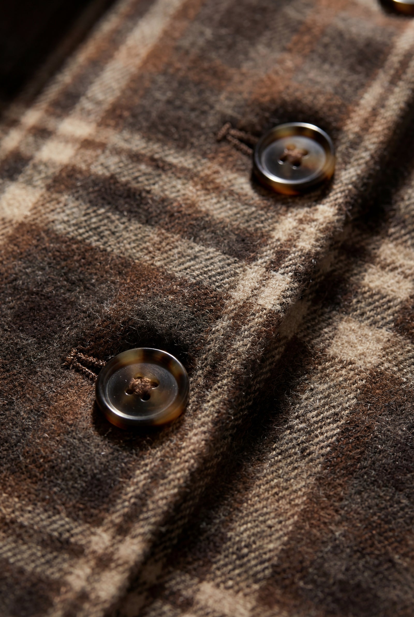 Brown Brown Plaid Button-front A-line Mini Dress - Photo 4
