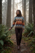Brown Brown Plaid Checkered Turtleneck Sweater Relaxed Fit - Photo 4