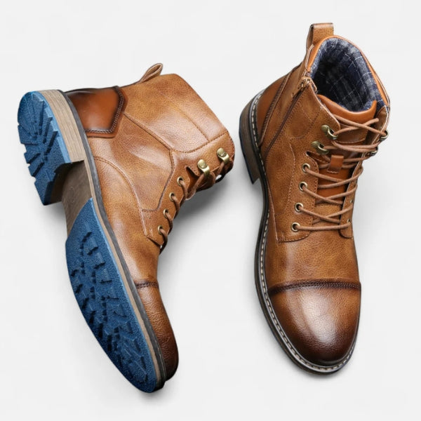 Brown Burnished Brown Distressed Lace-up Ankle Boots - Lace-up boots - Photo 7