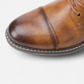 Brown Burnished Brown Distressed Lace-up Ankle Boots - Lace-up boots - Photo 8