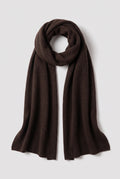 Cashmere Wrap Scarf in Brown — studio front