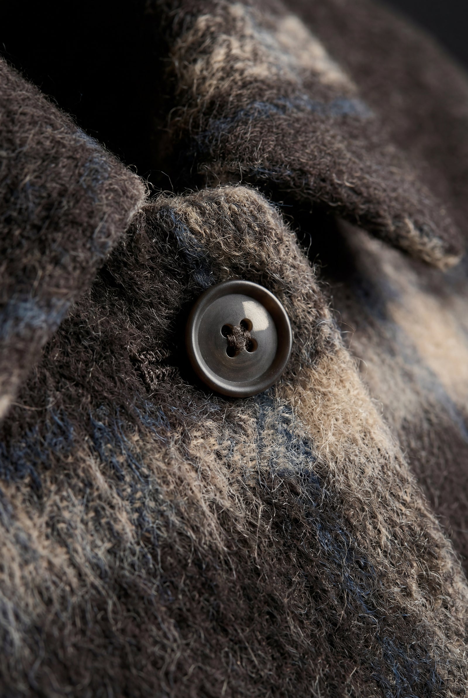 Brown Charcoal Brown Checkered Cropped Tailored Jacket - Tailored jackets - Photo 3