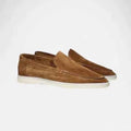 Brown Contrast Sole Slip-on Penny Loafers - Slip-on loafers - Photo 5