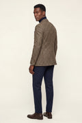 Brown Double-breasted Peak Lapel Blazer - Men's blazers - Photo 3