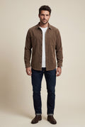 Brown Double Chest Pocket Shirt Jacket - Shirt jackets - Photo 13