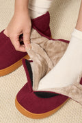 Fleece-Lined Ankle Slippers in Brown — other