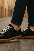 Lace-Up Low-Top Sneakers in Brown — side