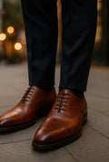 Leather Brogue Dress Shoes in Brown — other