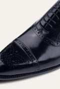 Leather Brogue Dress Shoes in Brown — side
