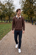 Men's Sweater Collared Regular Fit in Brown — secondary lifestyle ugc
