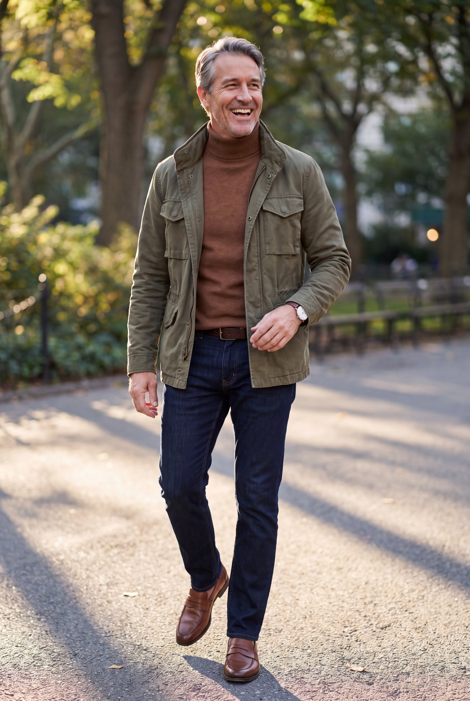 Men's Sweater Turtleneck Classic Fit in Brown — secondary ugc