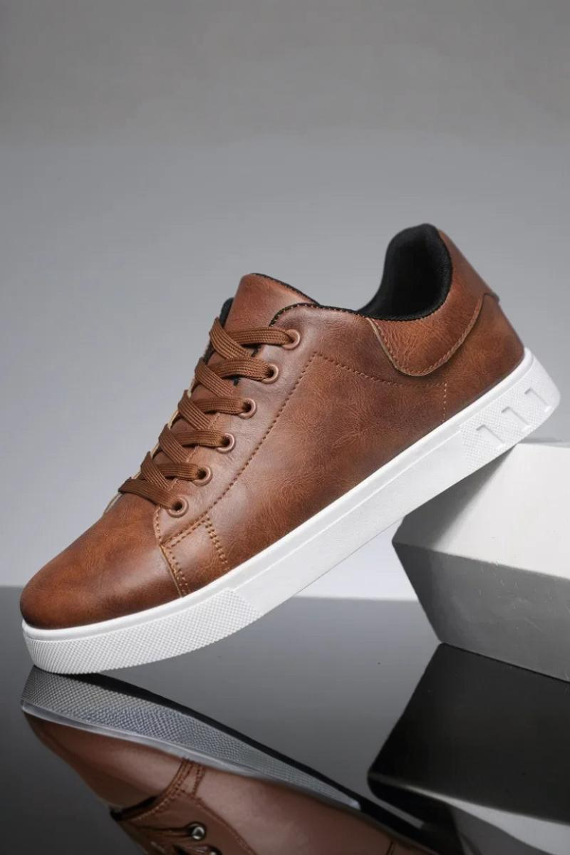 Minimalist Faux Low-top Lace-up Sneakers - Photo 2