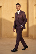 Purple Notch Lapel Tailored Three-piece Suit - Photo 18