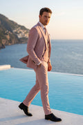 Pink Notch Lapel Tailored Three-piece Suit - Photo 31