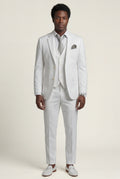 White Notch Lapel Tailored Three-piece Suit - Photo 46