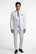 Three-Piece Formal Suit - White - Photo 1