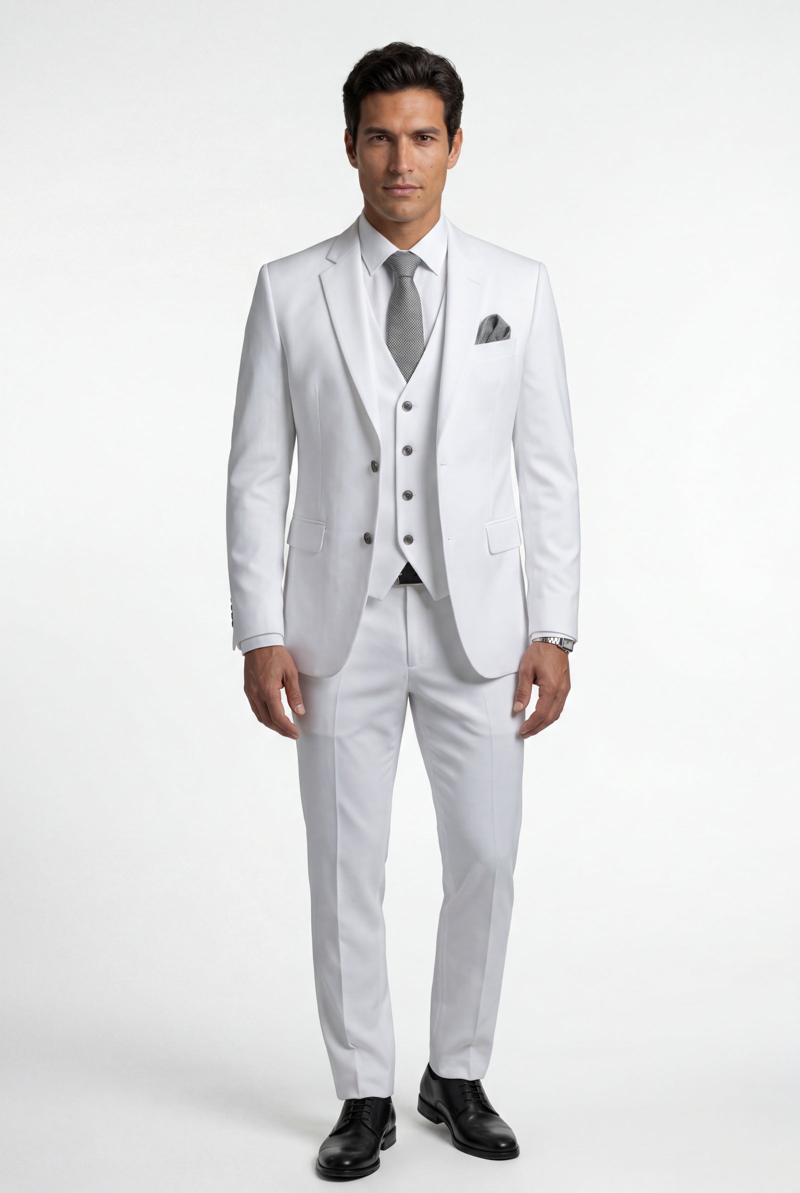 Three-Piece Formal Suit - White - Photo 1