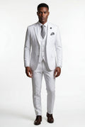 Three-Piece Formal Suit - White - Photo 1